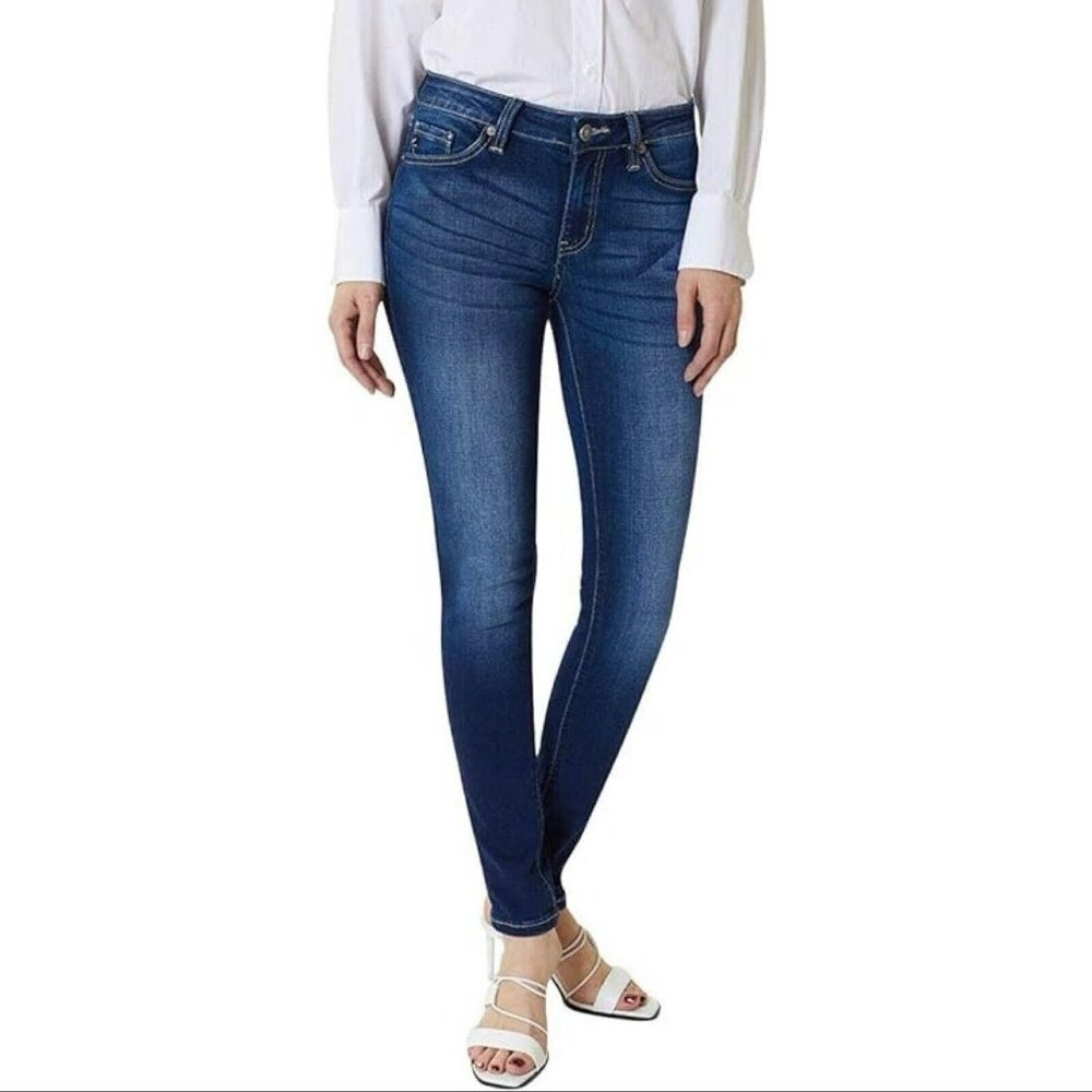 KanCan Womens Jeans Size 3/25 Blue Mid Rise‎ Skinny Stretch Dark Wash